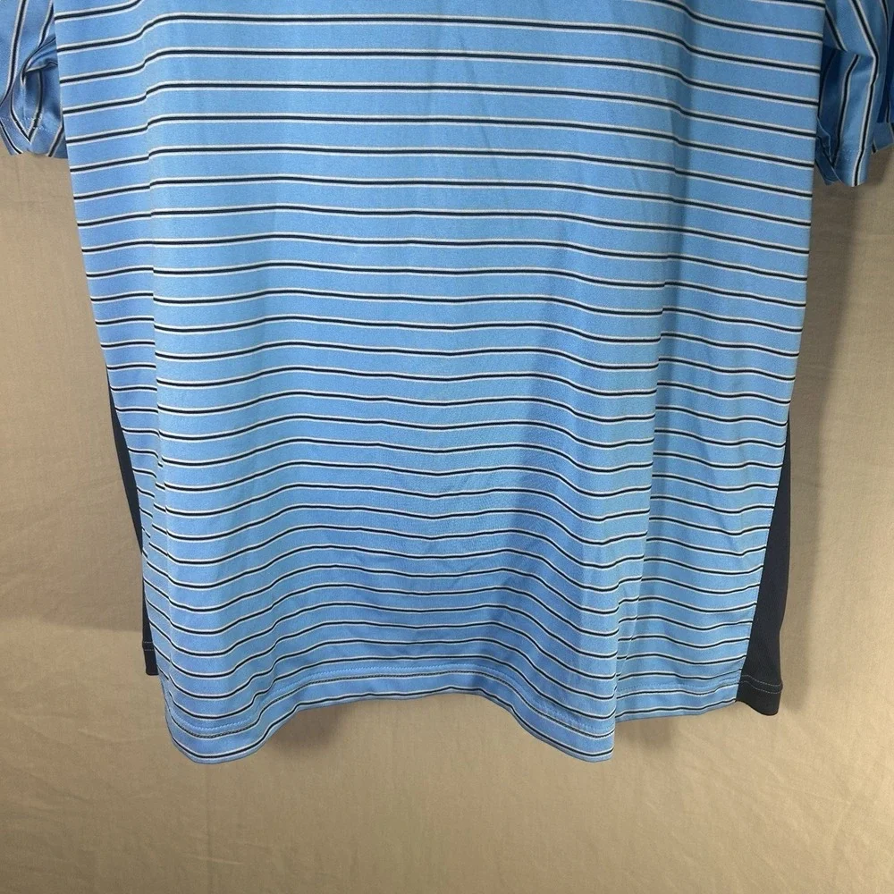 ADIDAS ClimaCool Golf Polo Blue Striped Shirt‎ Collared Mens M Medium